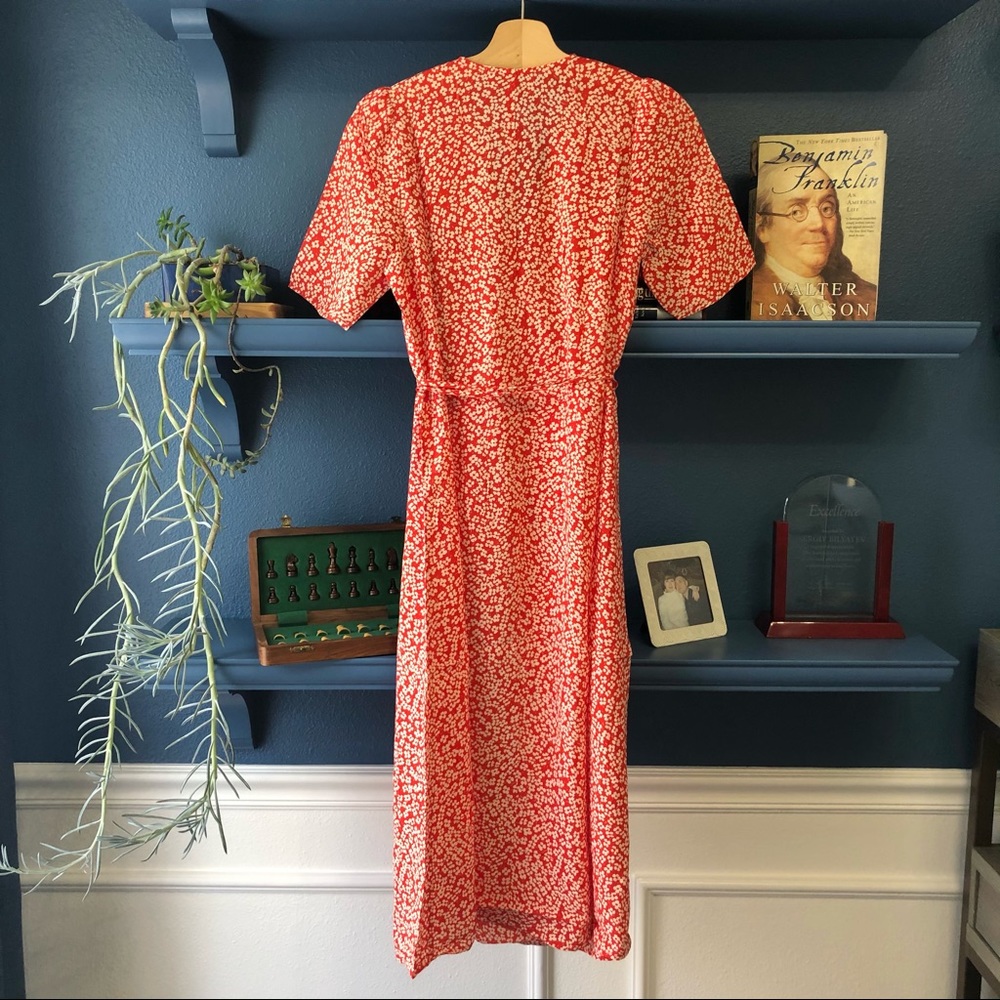 Rouje Gabin Red Floral Midi Dress - Picture 11 of 16